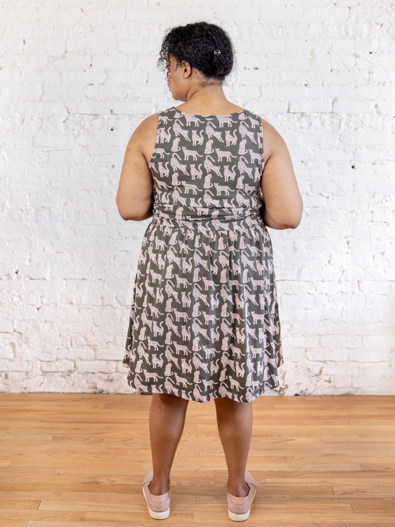 Asheville Plus Size Dress - Leopard Green