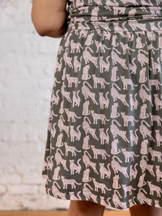 Asheville Plus Size Dress - Leopard Green