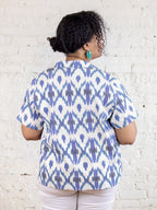 Camp Plus Size Shirt - Seashore Ikat