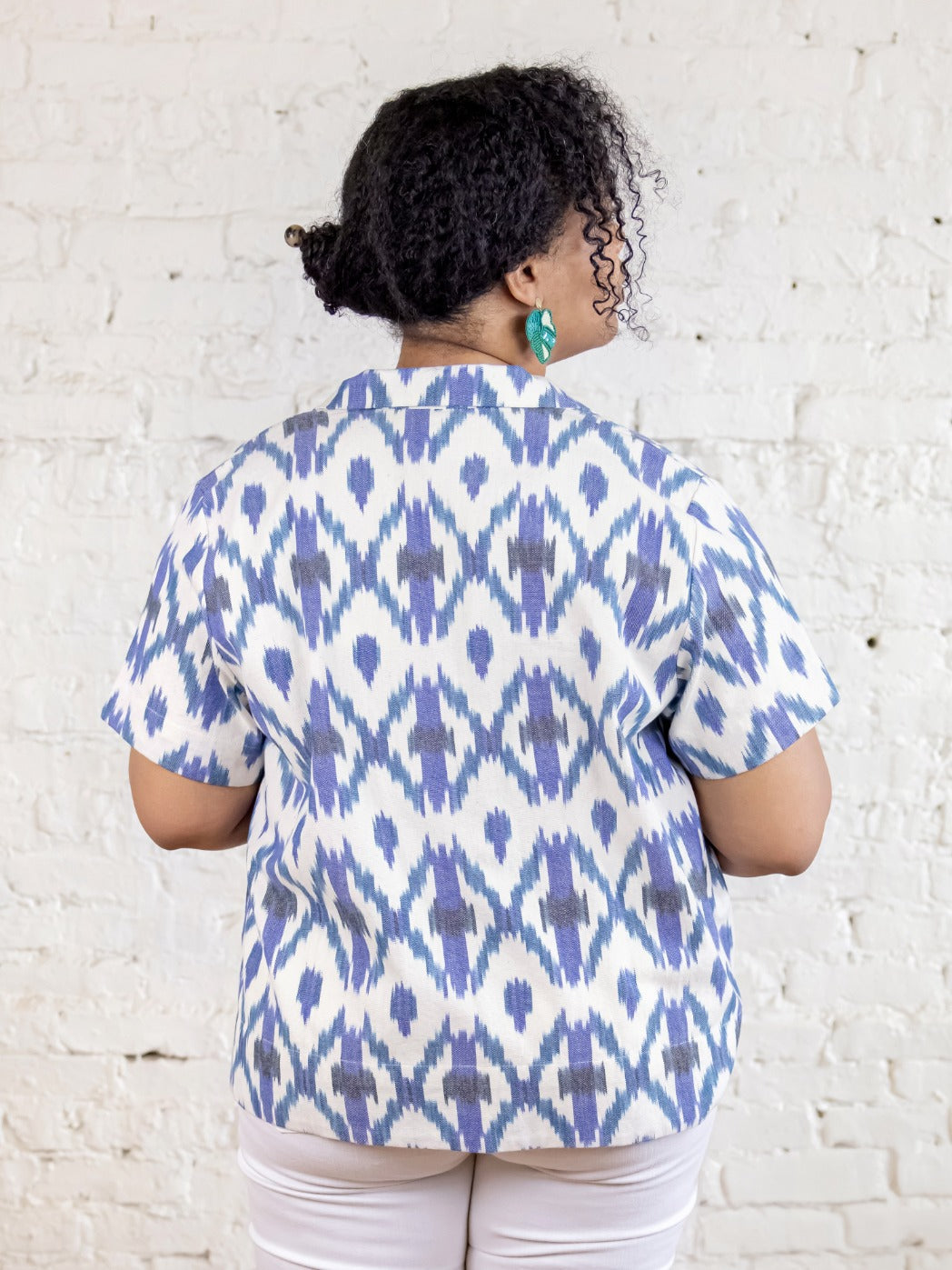 Camp Plus Size Shirt - Seashore Ikat