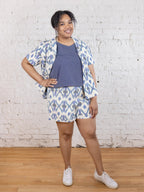 Camp Plus Size Shirt - Seashore Ikat