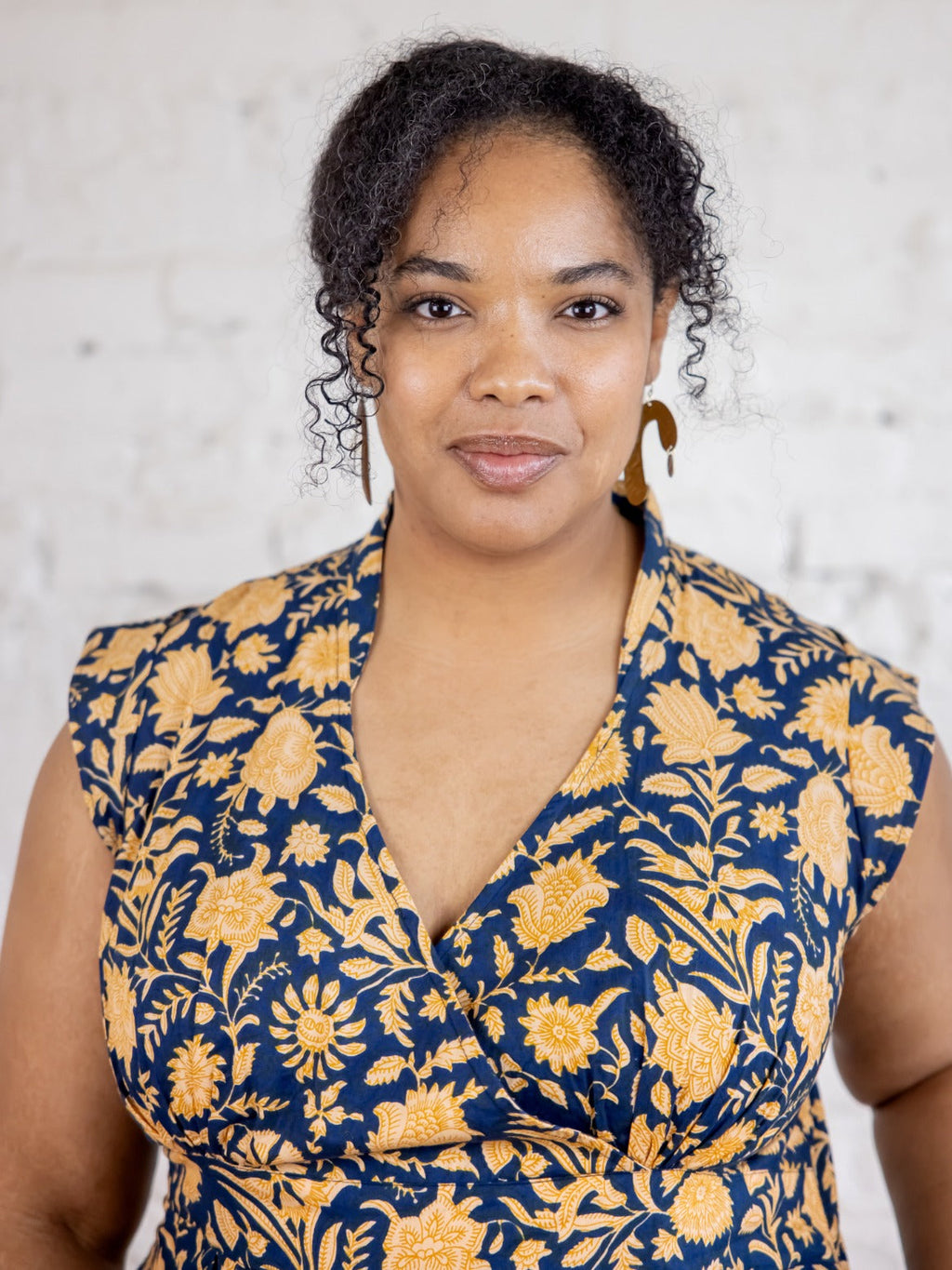 Lucille Plus Size Dress - Navy Botanical