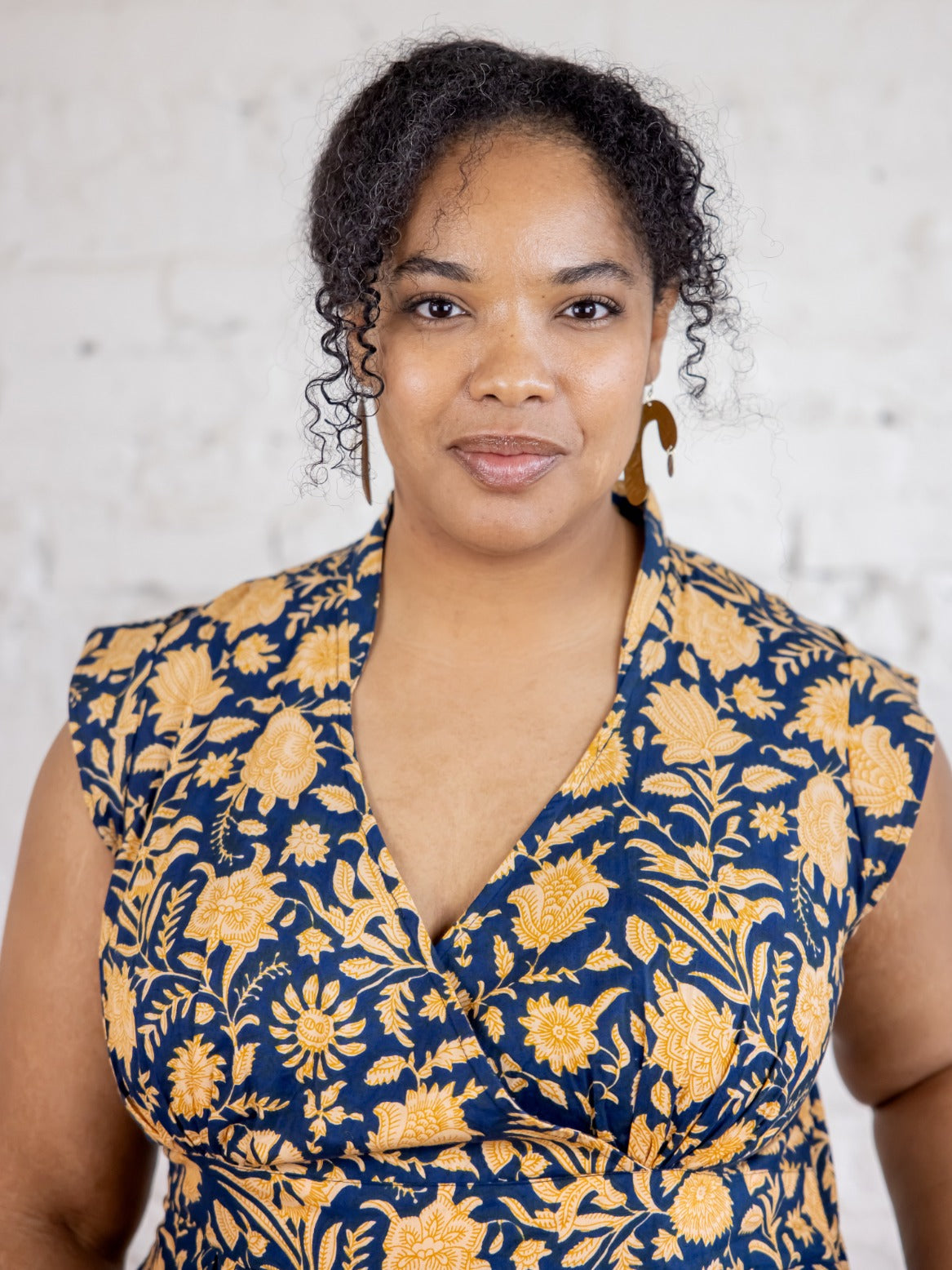 Lucille Plus Size Dress - Navy Botanical