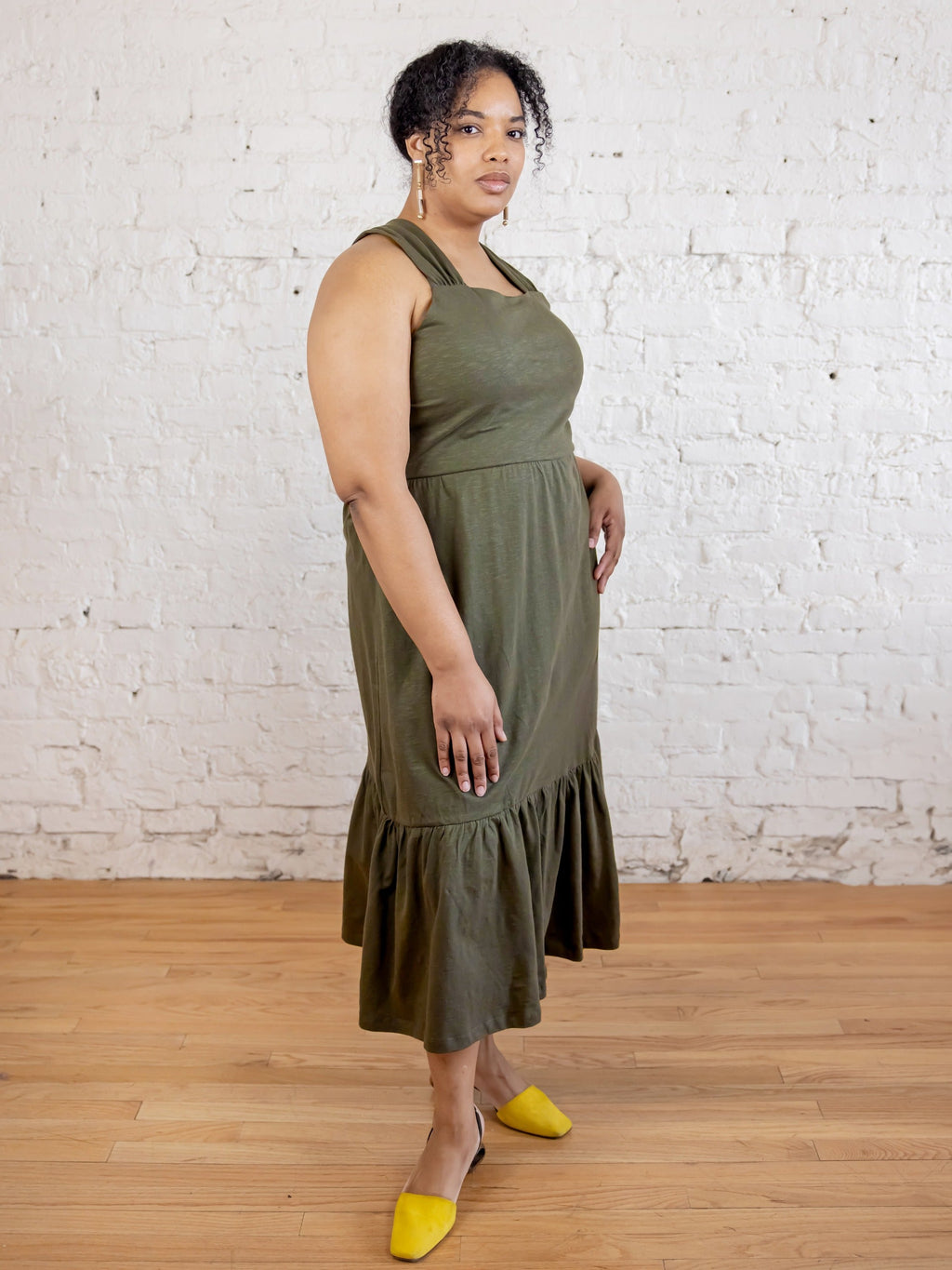 Opal Plus Size Dress - Olive