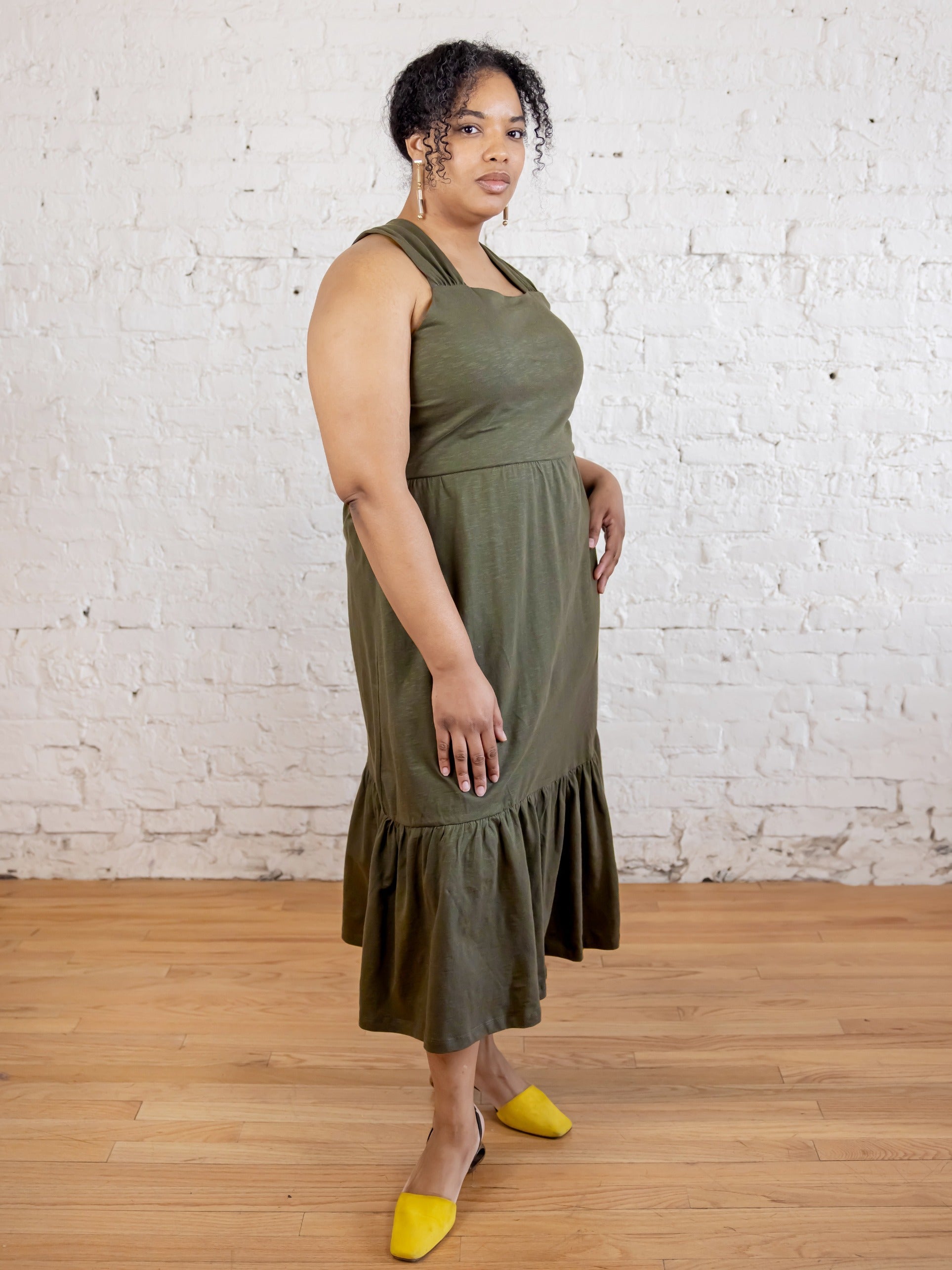 Opal Plus Size Dress - Olive