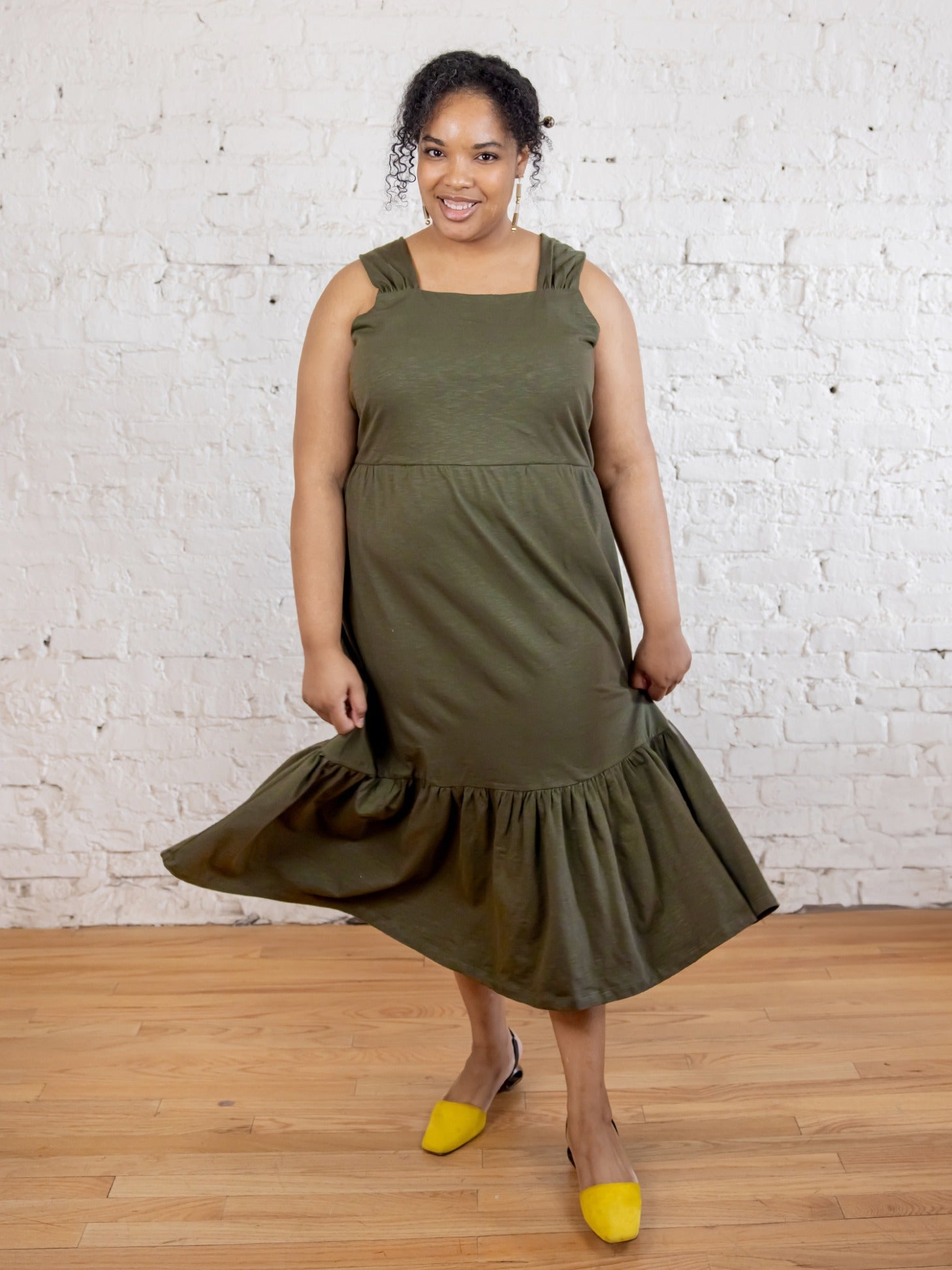 Opal Plus Size Dress - Olive