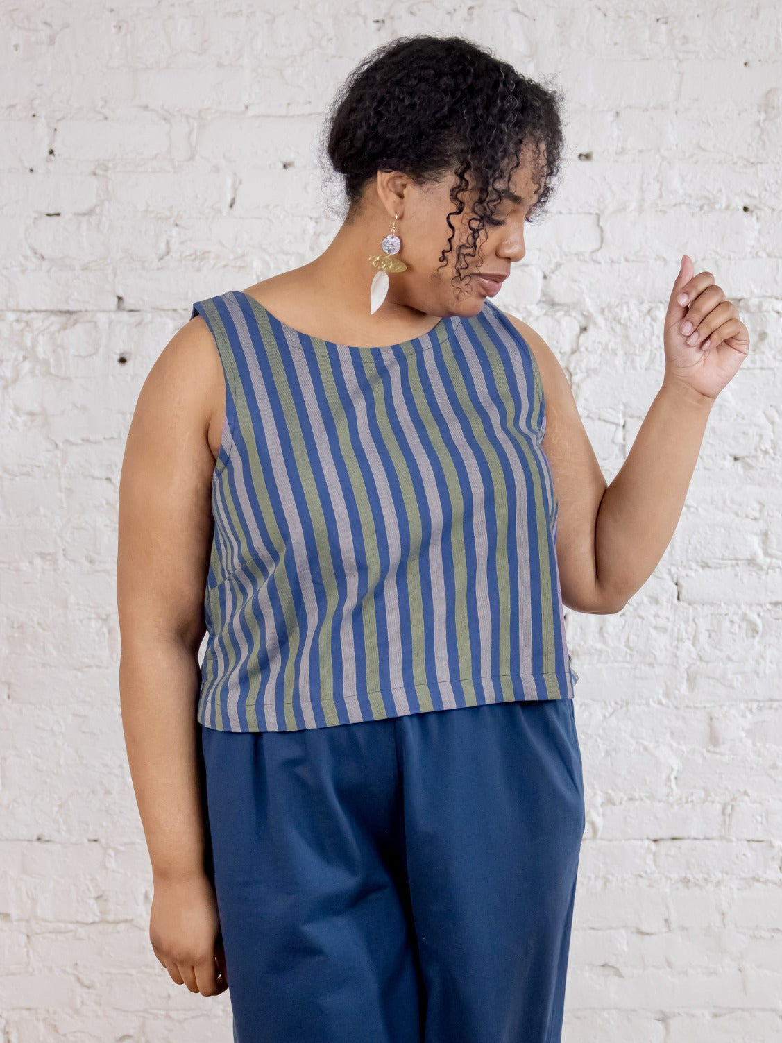 Neko Tank - Lavender Stripe