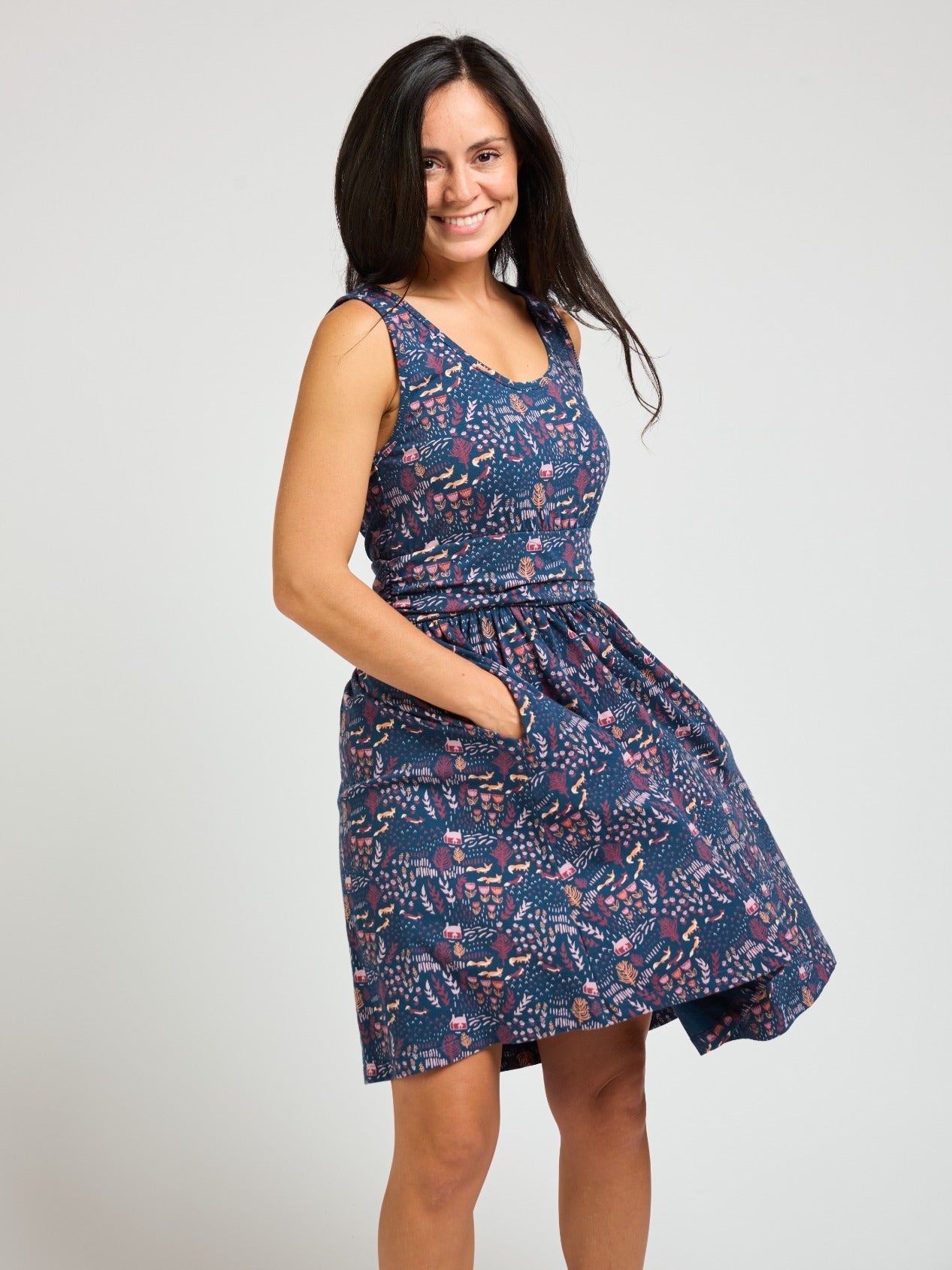 Asheville Dress - Fox Field Blue