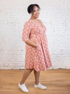 Callie 3/4 Sleeve Plus Size Wrap Dress - Matisse Vermillion