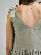 Lorelei Tiered Dress - Olive Stripe