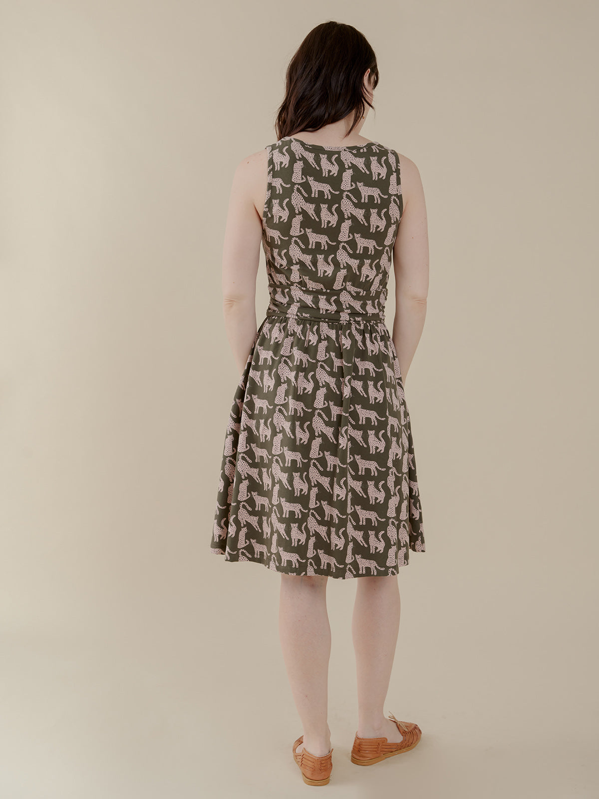 Asheville Dress - Leopard Green