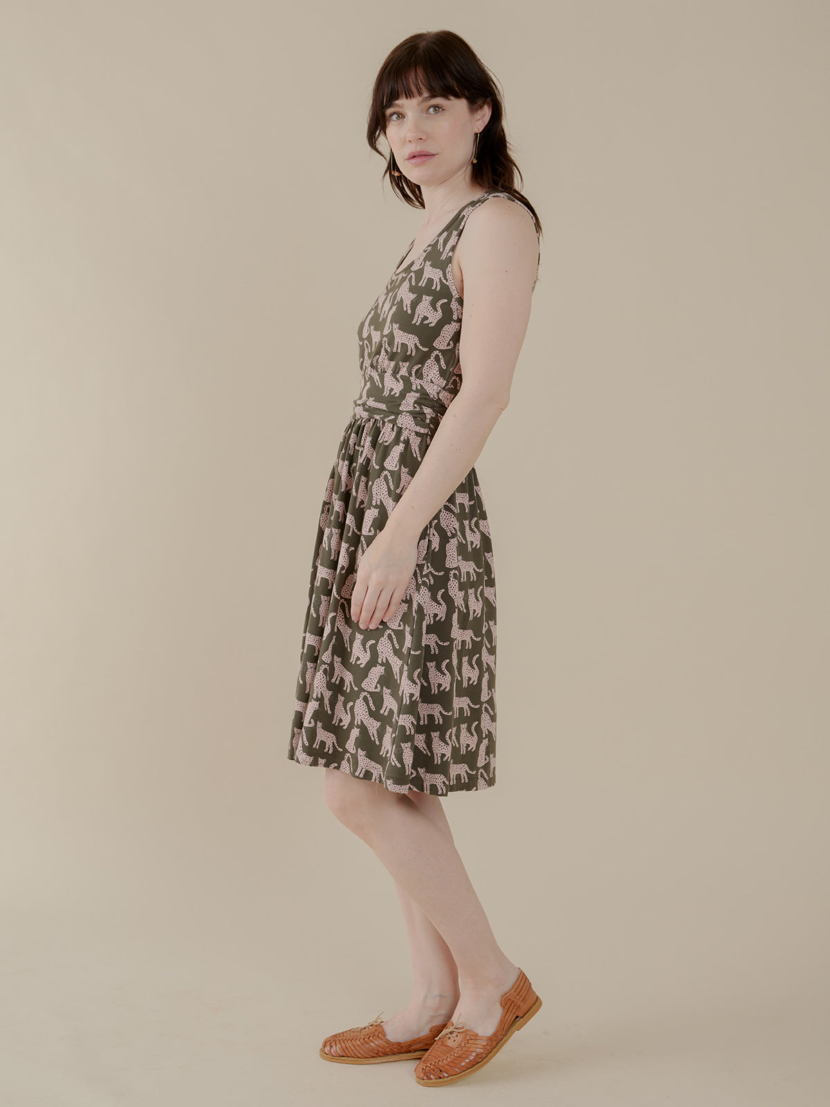 Asheville Dress - Leopard Green