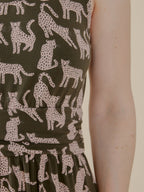 Asheville Dress - Leopard Green