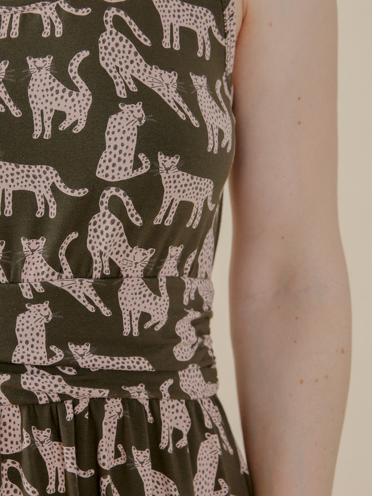 Asheville Dress - Leopard Green