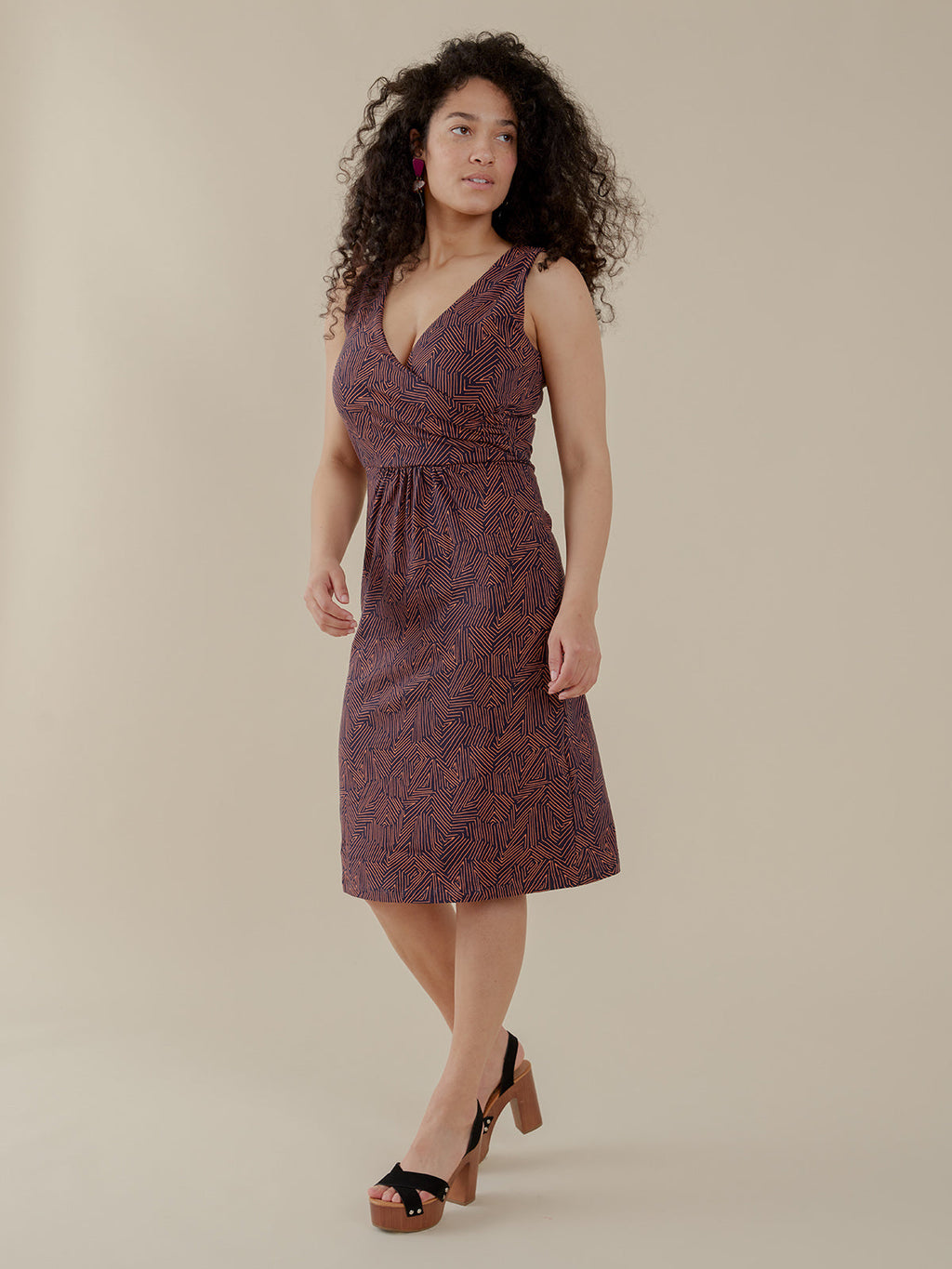 Danica Wrap Dress - Tree Rings Blue