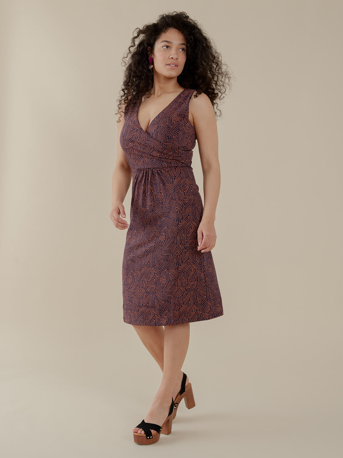 Danica Wrap Dress - Tree Rings Blue