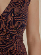 Danica Wrap Dress - Tree Rings Blue