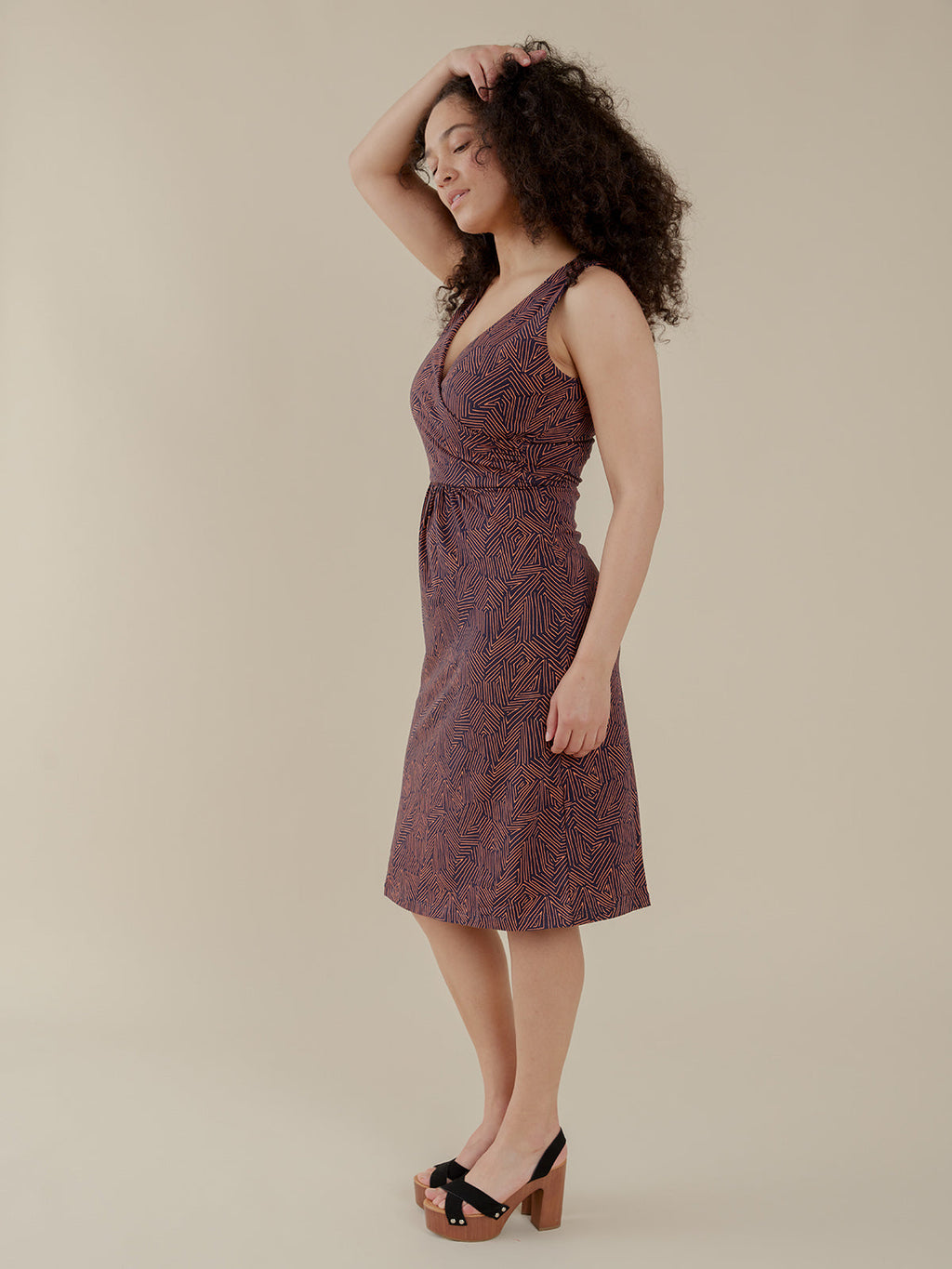 Danica Wrap Dress - Tree Rings Blue