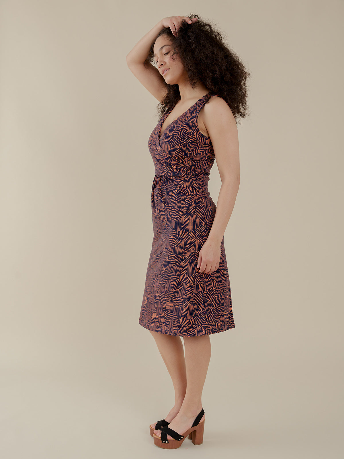 Danica Wrap Dress - Tree Rings Blue