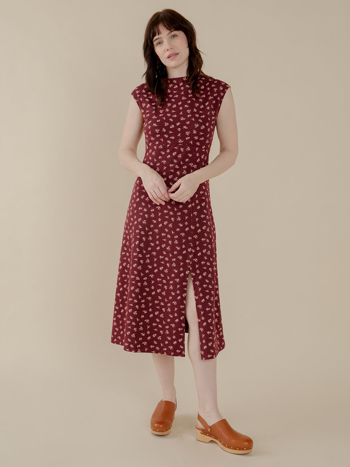Elise Sheath Dress - Burgundy Bouquet