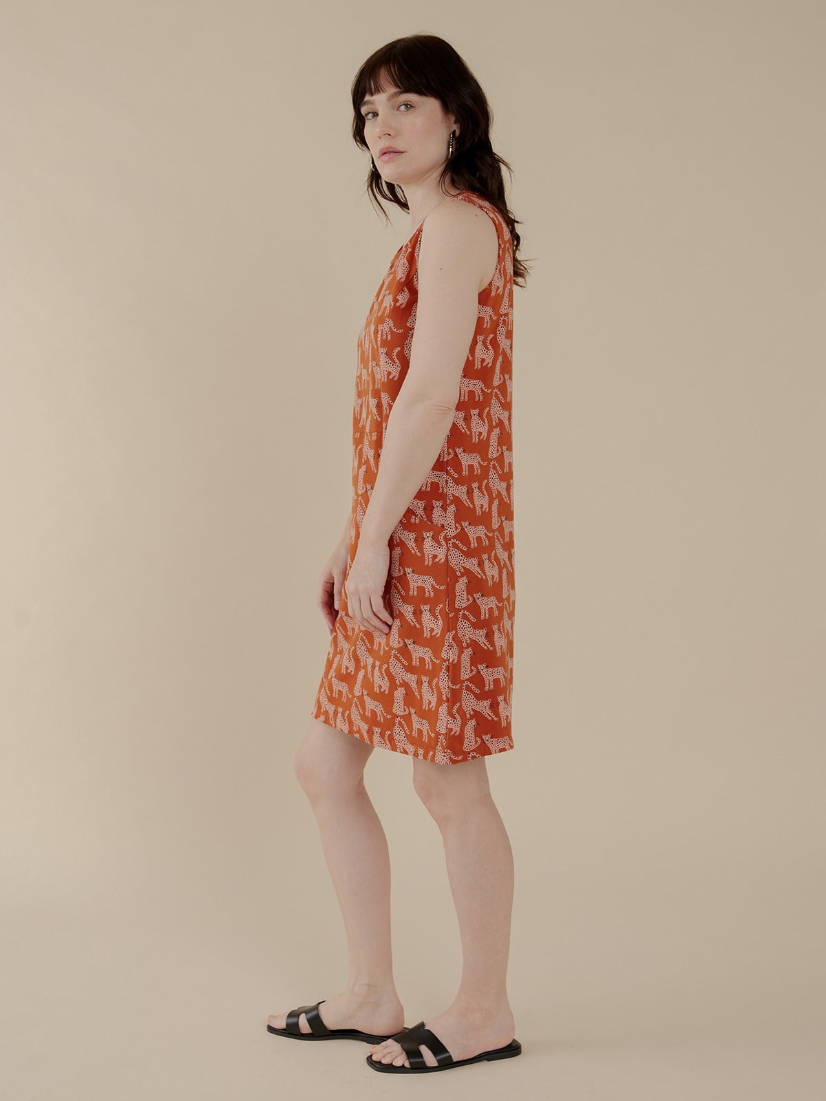 Evanston Dress - Leopard Sienna