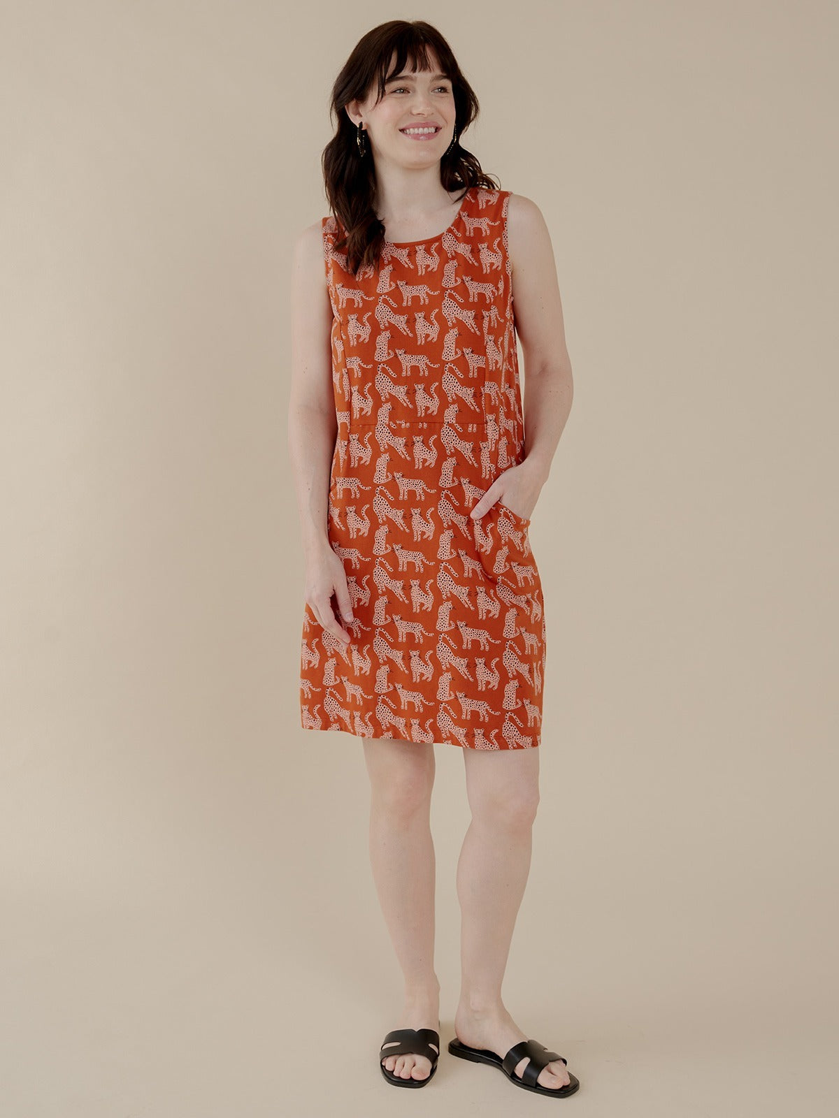 Evanston Dress - Leopard Sienna