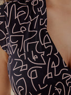 Lucille Dress - Black Lines