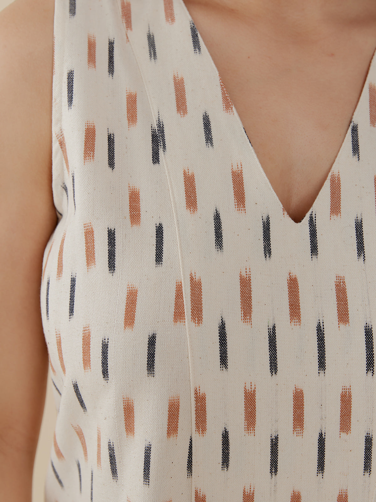 Milan Shift Dress - Ivory Ikat