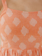 Provence Midi Dress - Peach Ikat