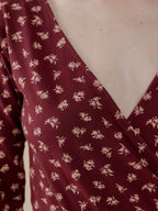 Rita Long Sleeve Jumpsuit - Burgundy Bouquet