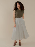 Lucinda Skirt - Olive Stripe