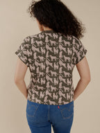 Caitlin Top - Leopard Green