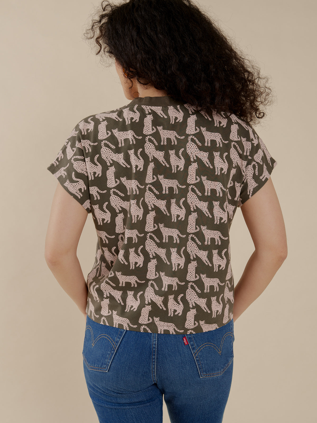 Caitlin Top - Leopard Green