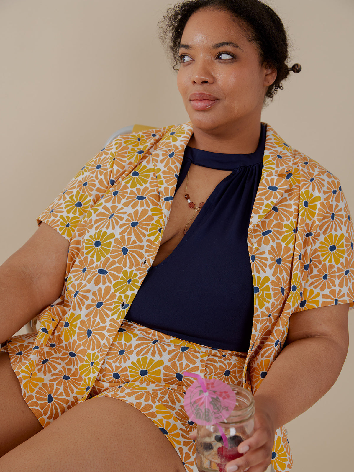 Camp Plus Size Shirt - Sunny Floral