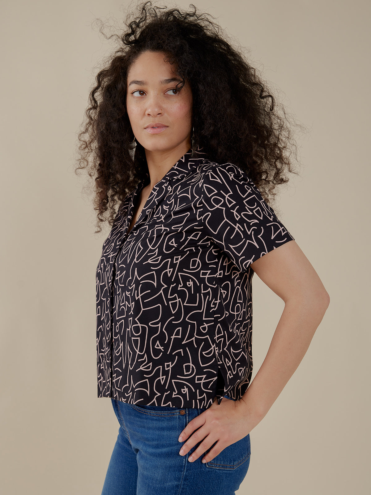 Camp Shirt - Black Lines