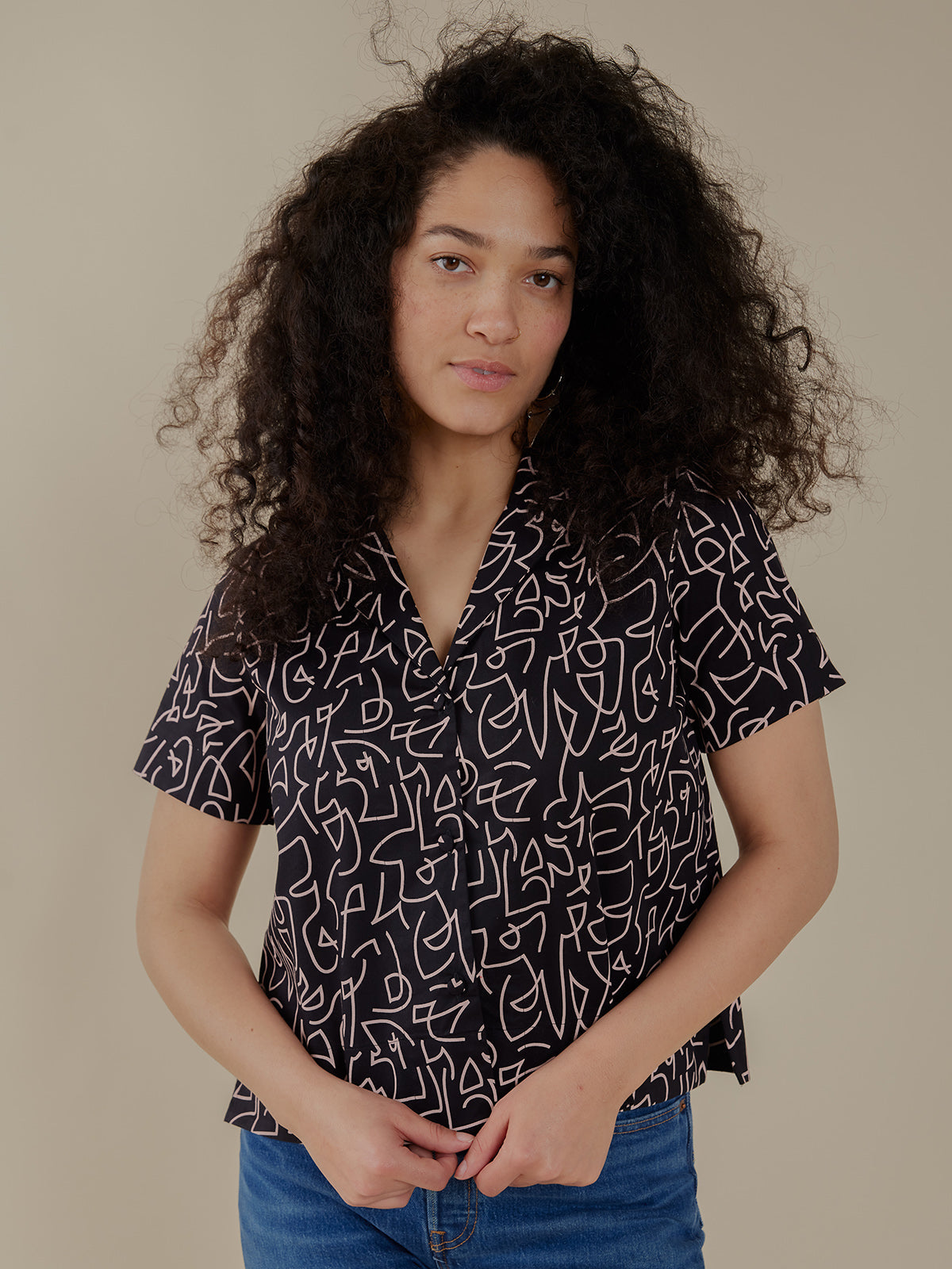 Camp Shirt - Black Lines