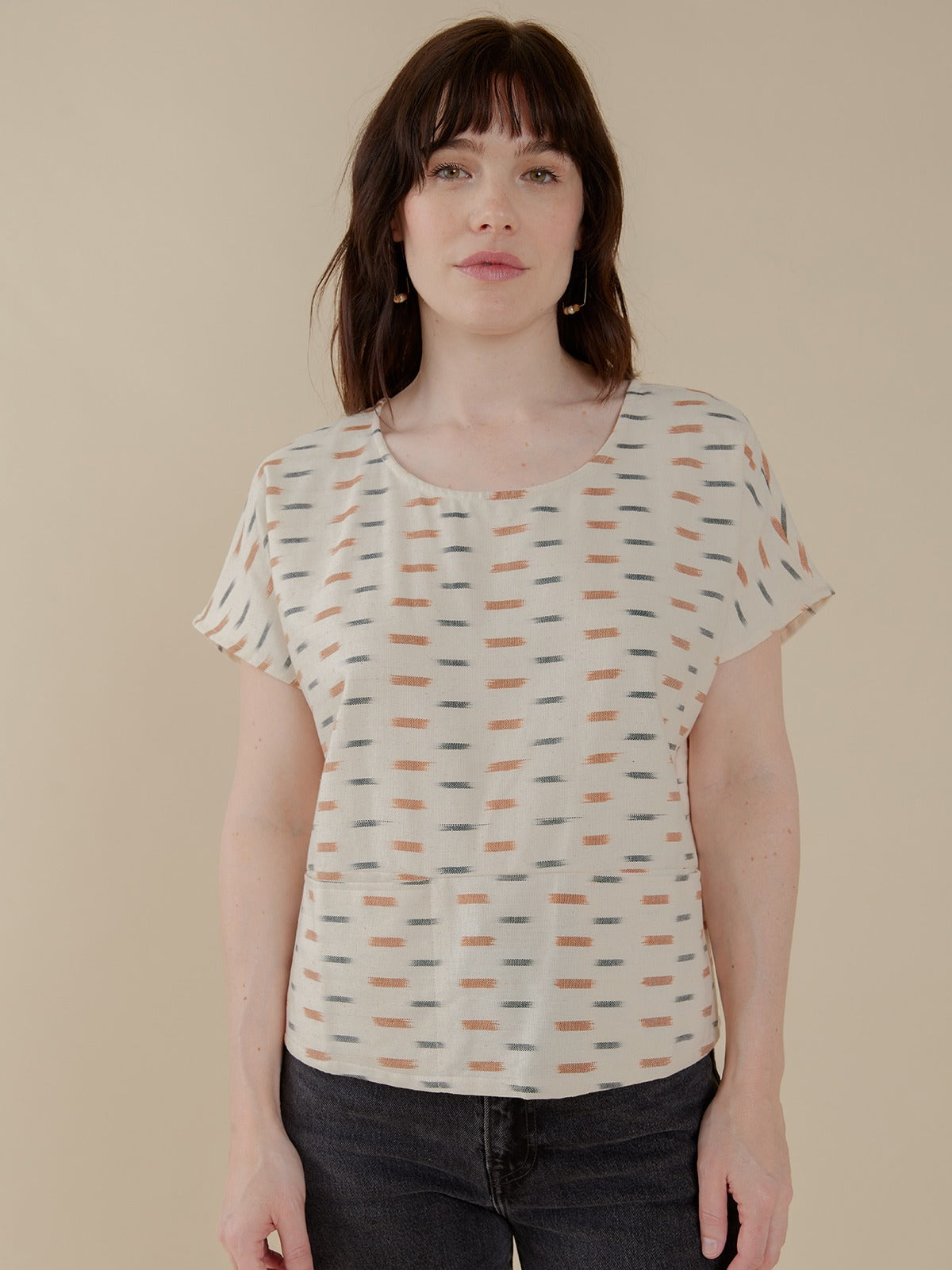Dana Top - Ivory Ikat
