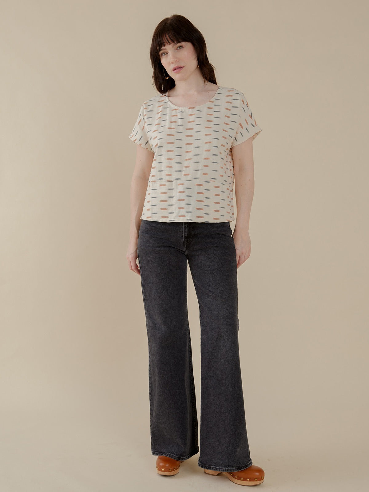 Dana Top - Ivory Ikat