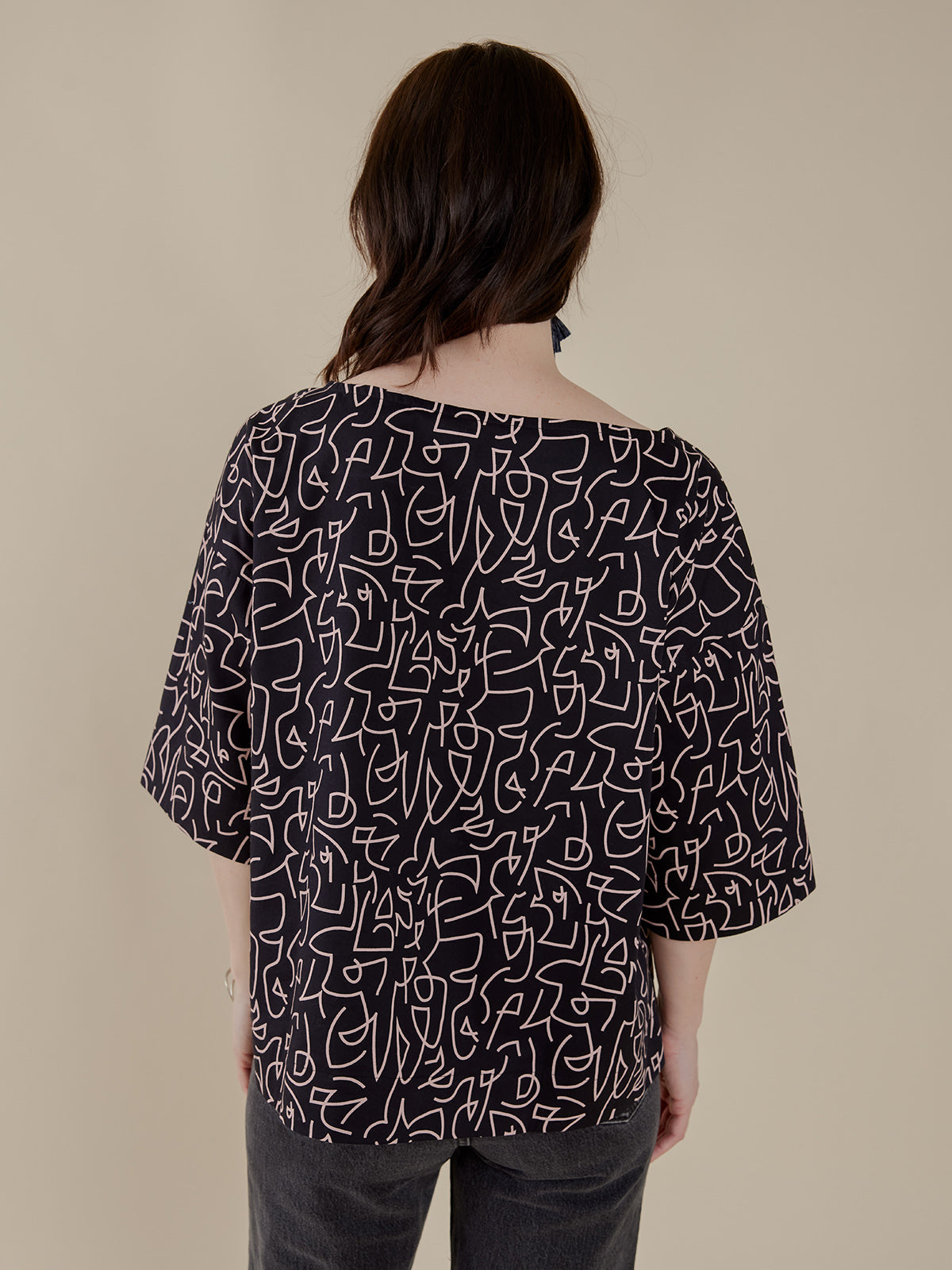 Ruth Top - Black Lines