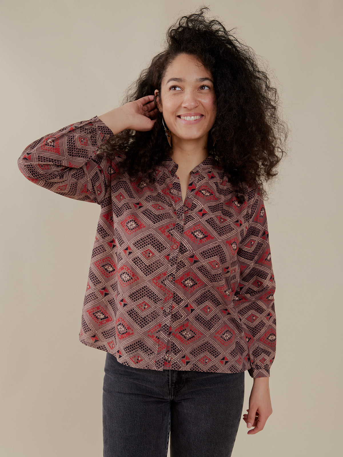 Stella Top - Brown Diamonds