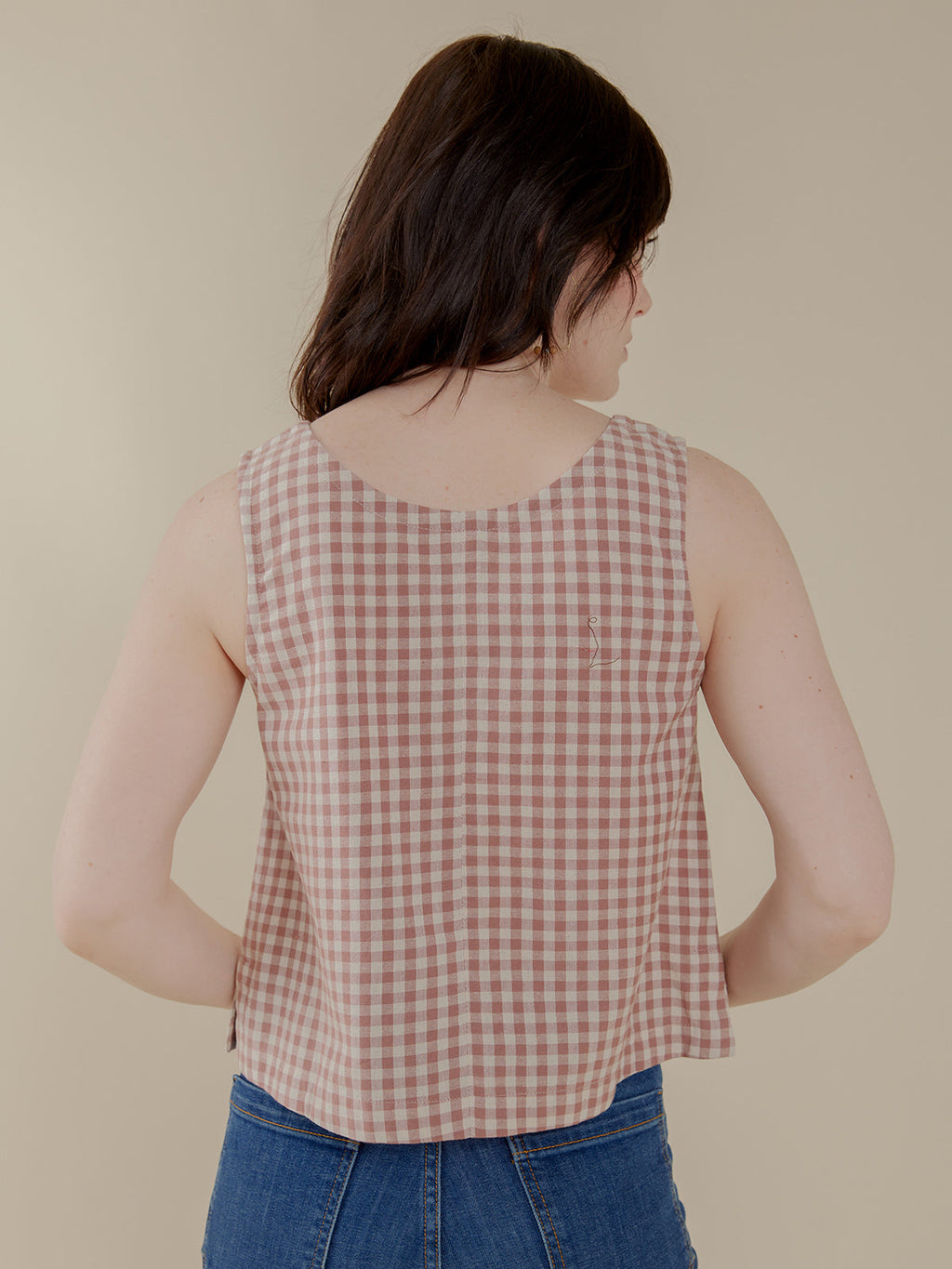 Neko Tank - Brown Gingham