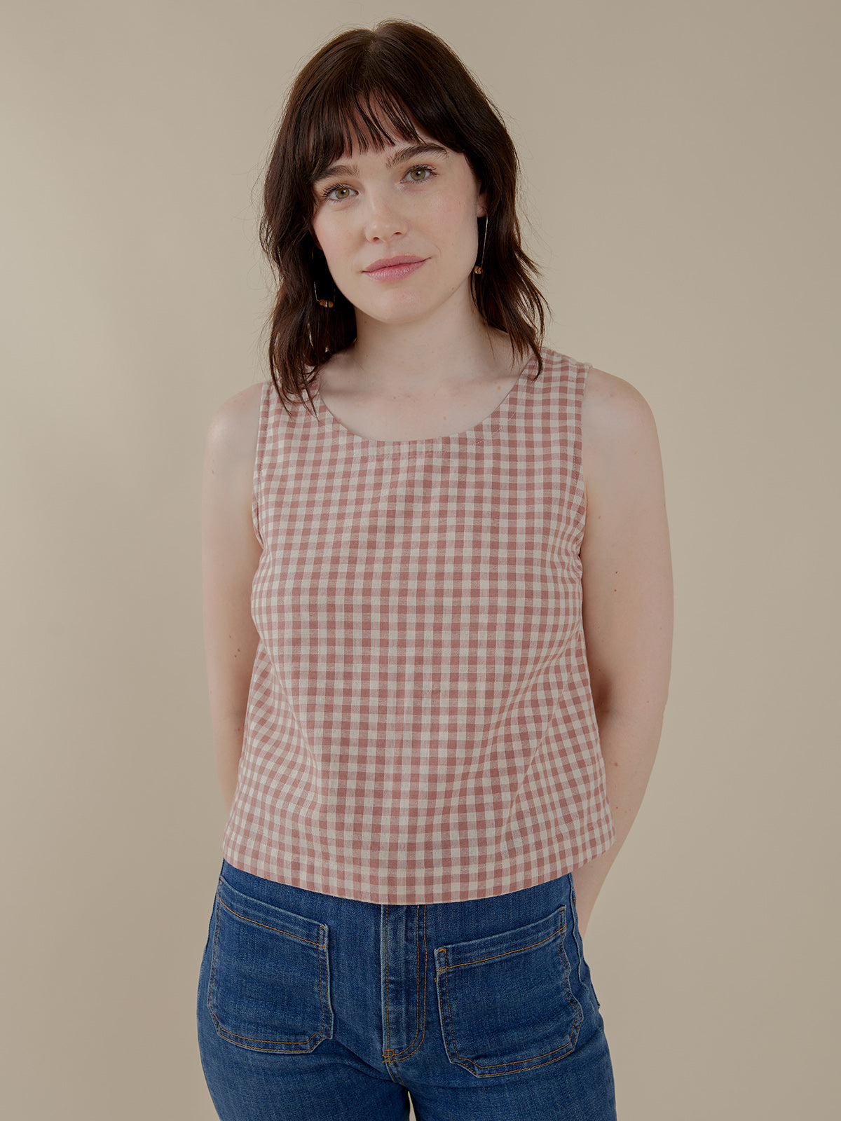 Neko Tank - Brown Gingham