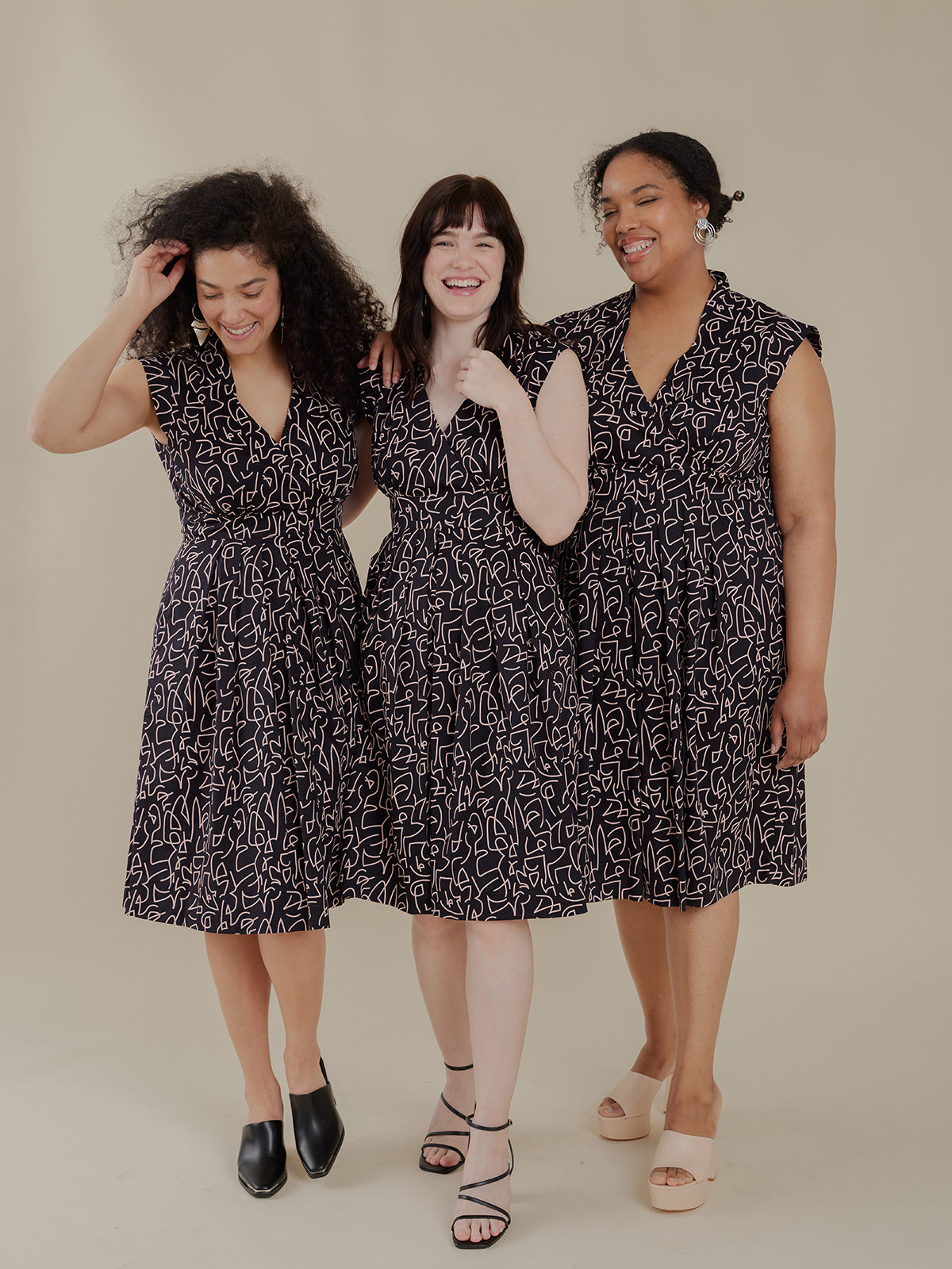 Lucille Dress - Black Lines
