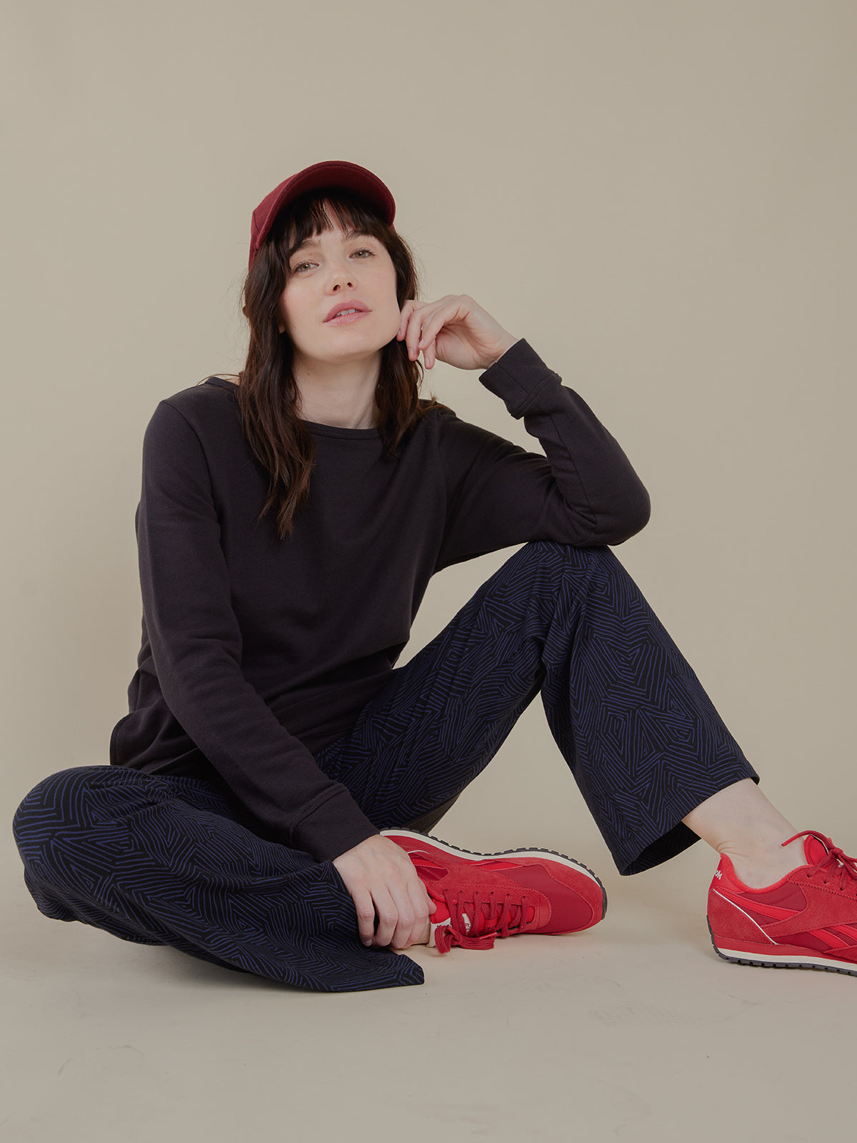 Fold Over Pant - Tree Rings Midnight
