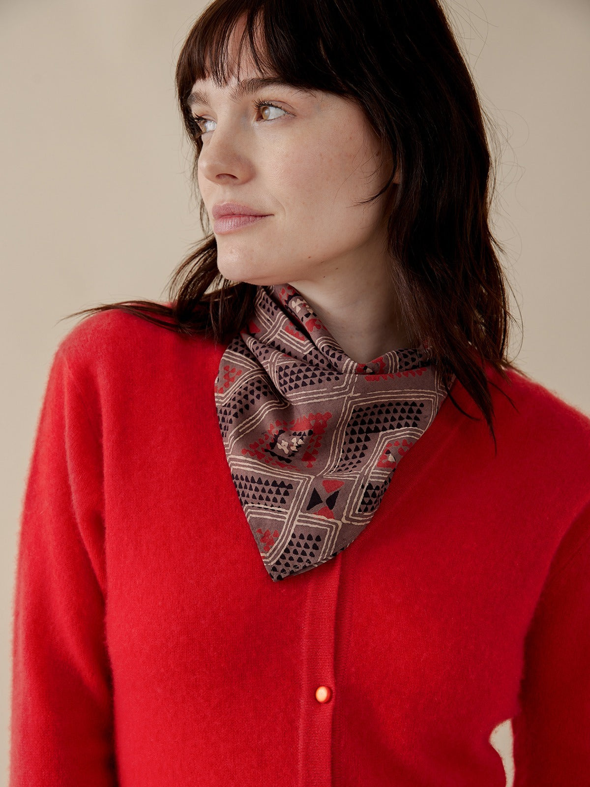 Square Scarf - Brown Diamonds