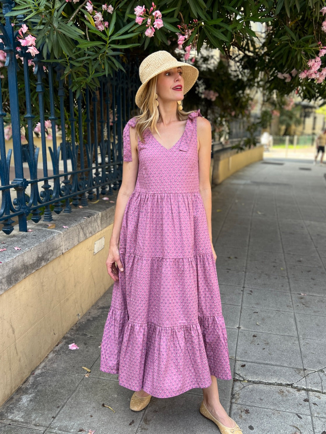Lorelei Tiered Dress - Purple Buds