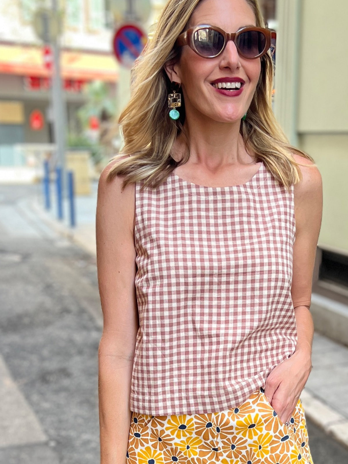 Neko Tank - Brown Gingham