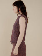 Millie Muscle Tee - Tree Rings Blue