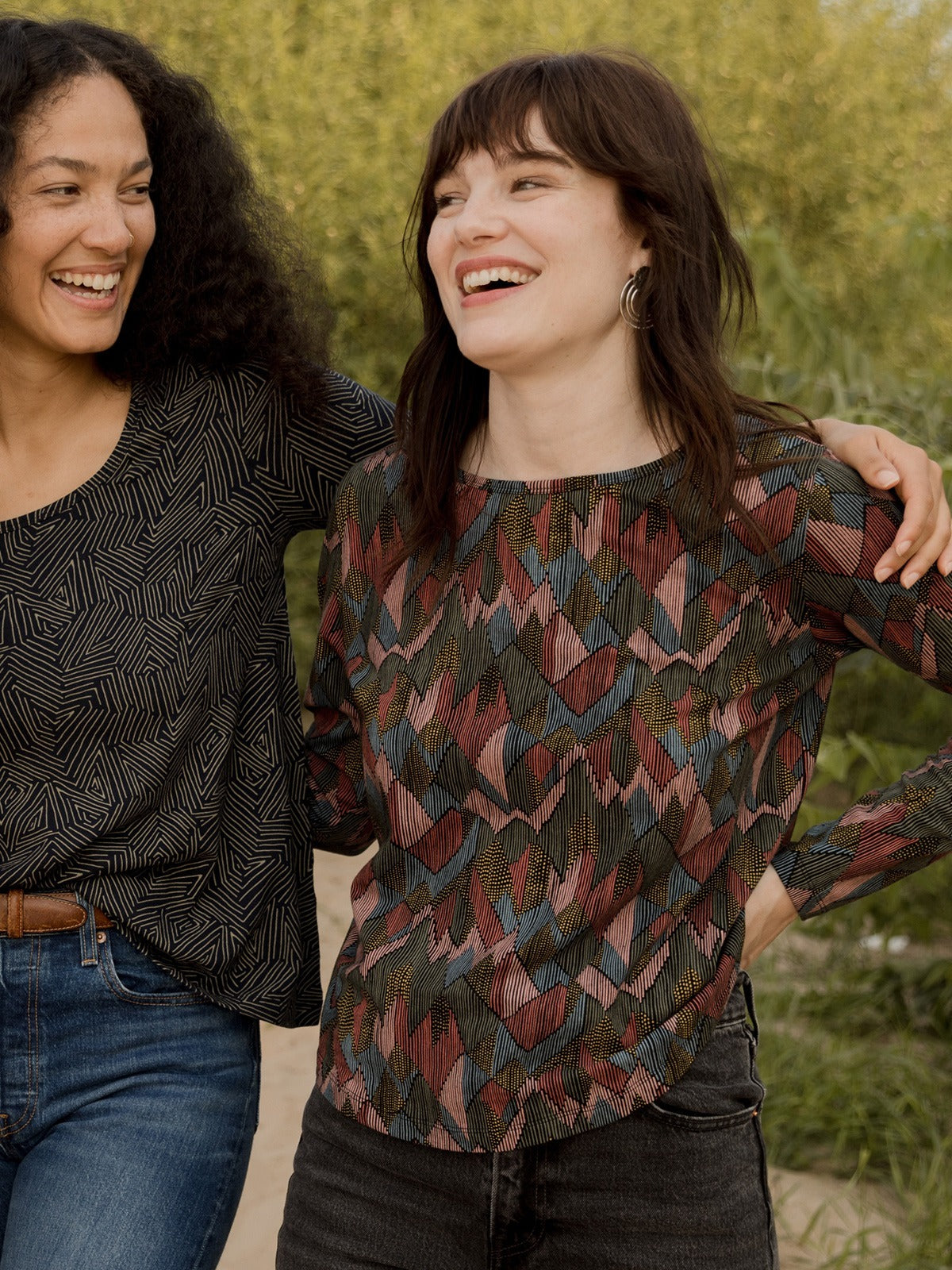 Camille Long Sleeve Tee - Geo Jewels