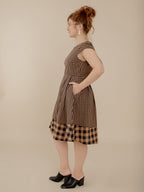 Devonshire Dress - Black and Tan Small Gingham